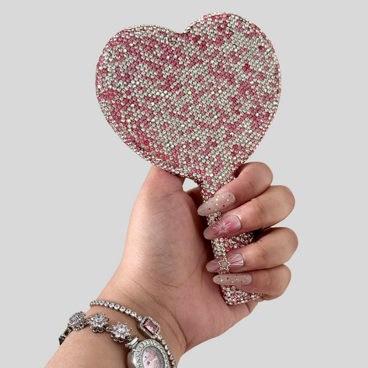 Sparkle Heart Vanity Hand Mirror