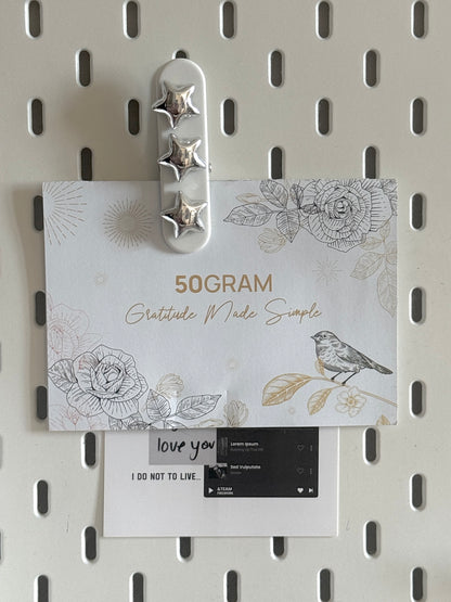 Silver Metallic Star Magnet – Minimalist Y2K Fridge & Whiteboard Magnetic Set (5 pcs)