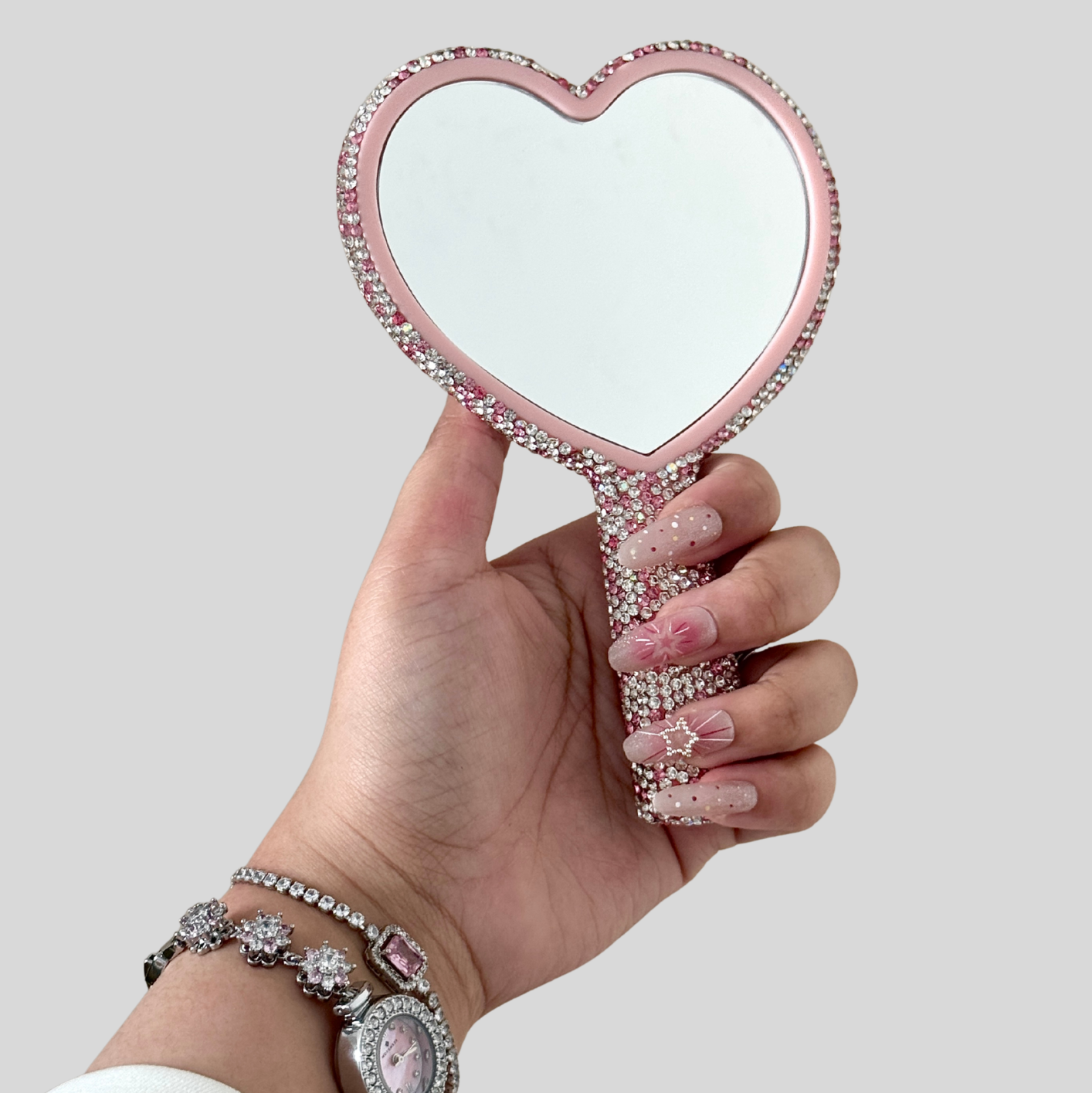 Sparkle Heart Vanity Hand Mirror