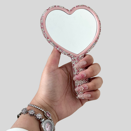 Sparkle Heart Vanity Hand Mirror